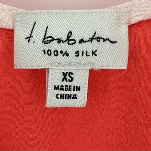 T. Babaton Aritzia 100% Silk Mini Dress With Pockets Women’s Size XS in Coral - Picture 3 of 11